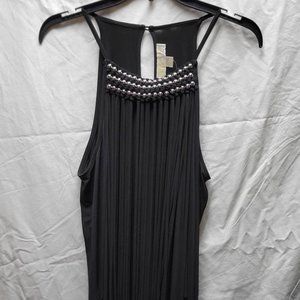 Michael Michael Kors Black Sleeveless Fringe Dress - Size XL